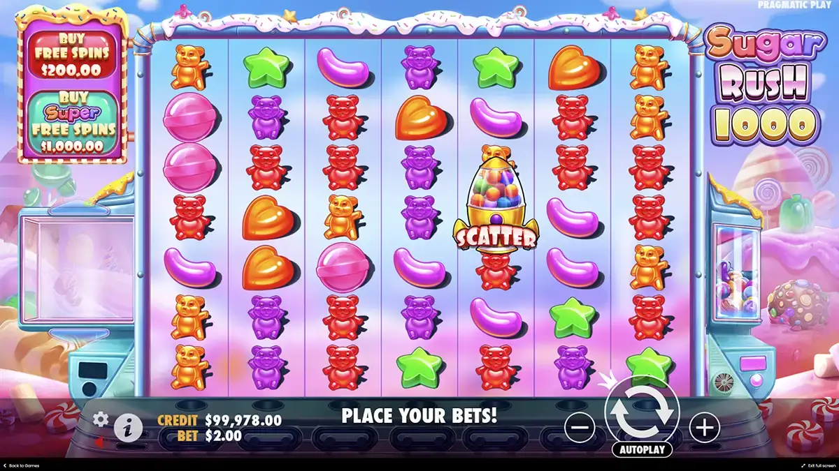 Επιστροφές χρημάτων 1000 στο παιχνίδι Sugar Rush